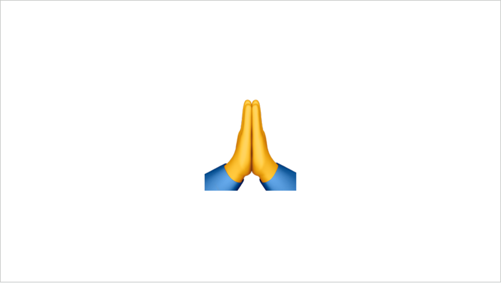A folded hands emoji