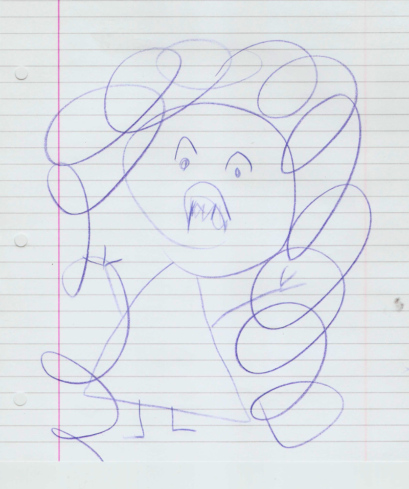 K's drawing of a furious little girl.